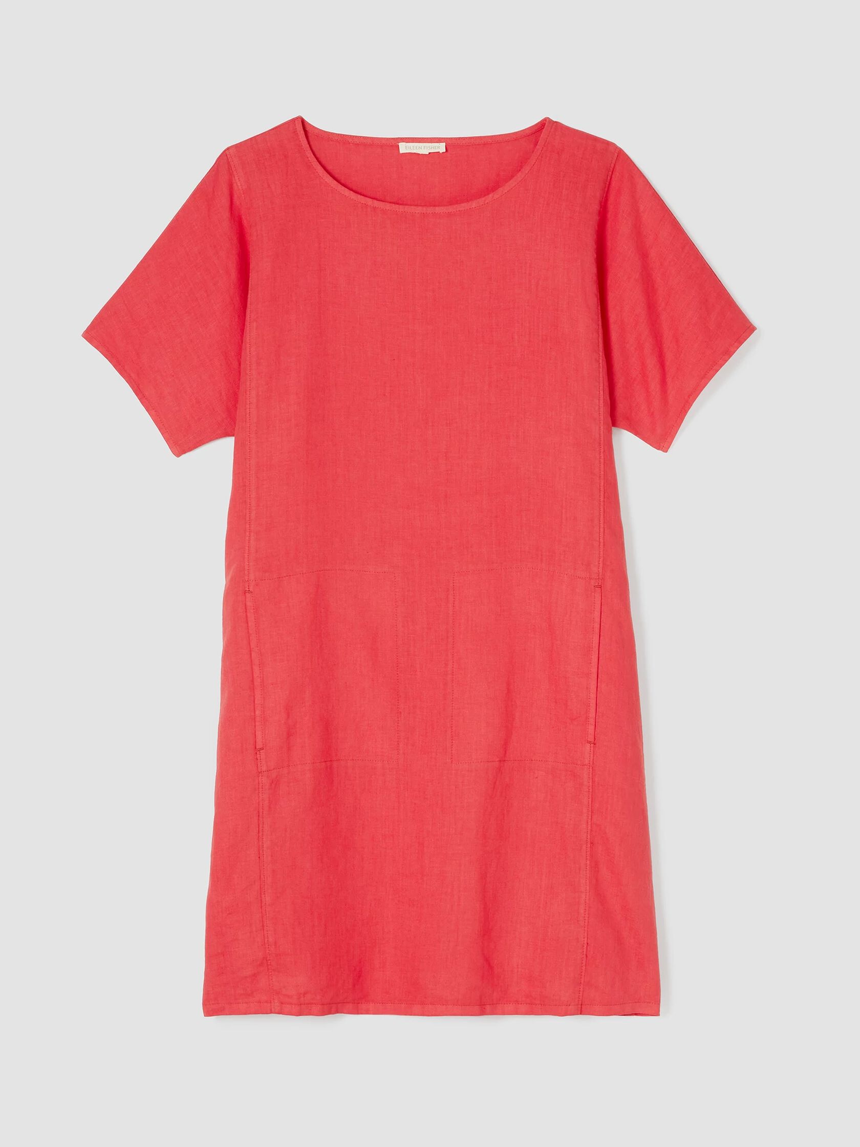 Garment-Dyed Organic Linen Ballet Neck Dress