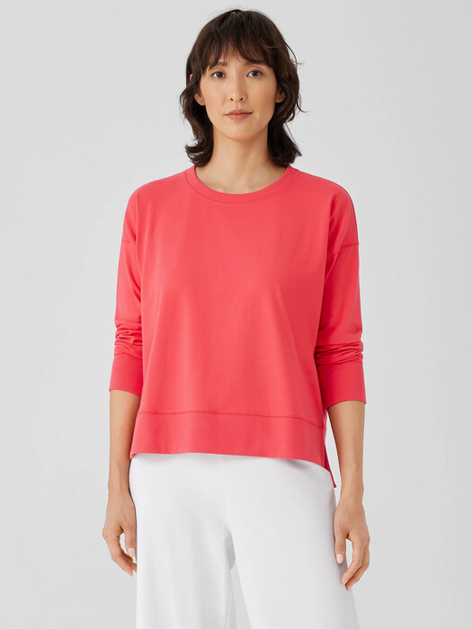 Traceable Cotton Jersey Crew Neck Top