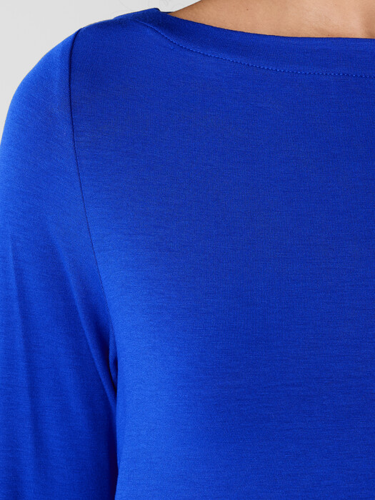 Fine Stretch Jersey Knit Bateau Neck Top