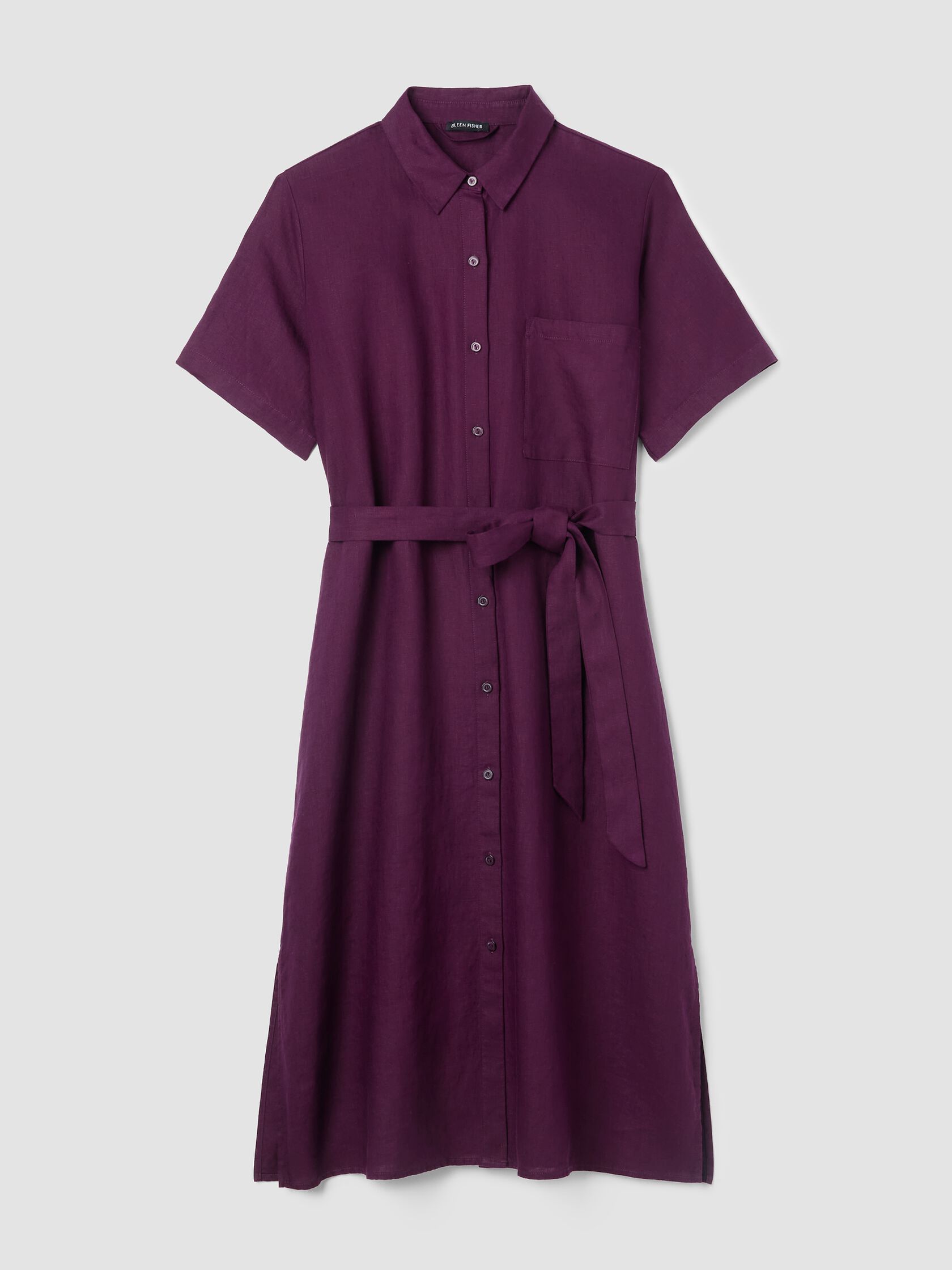 Organic Linen Classic Collar Shirtdress