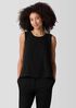 Silk Georgette Crepe Round Neck Tank