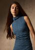Bubble Jacquard Funnel Neck Top