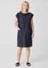 Organic Cotton Pucker Mock Neck Dress