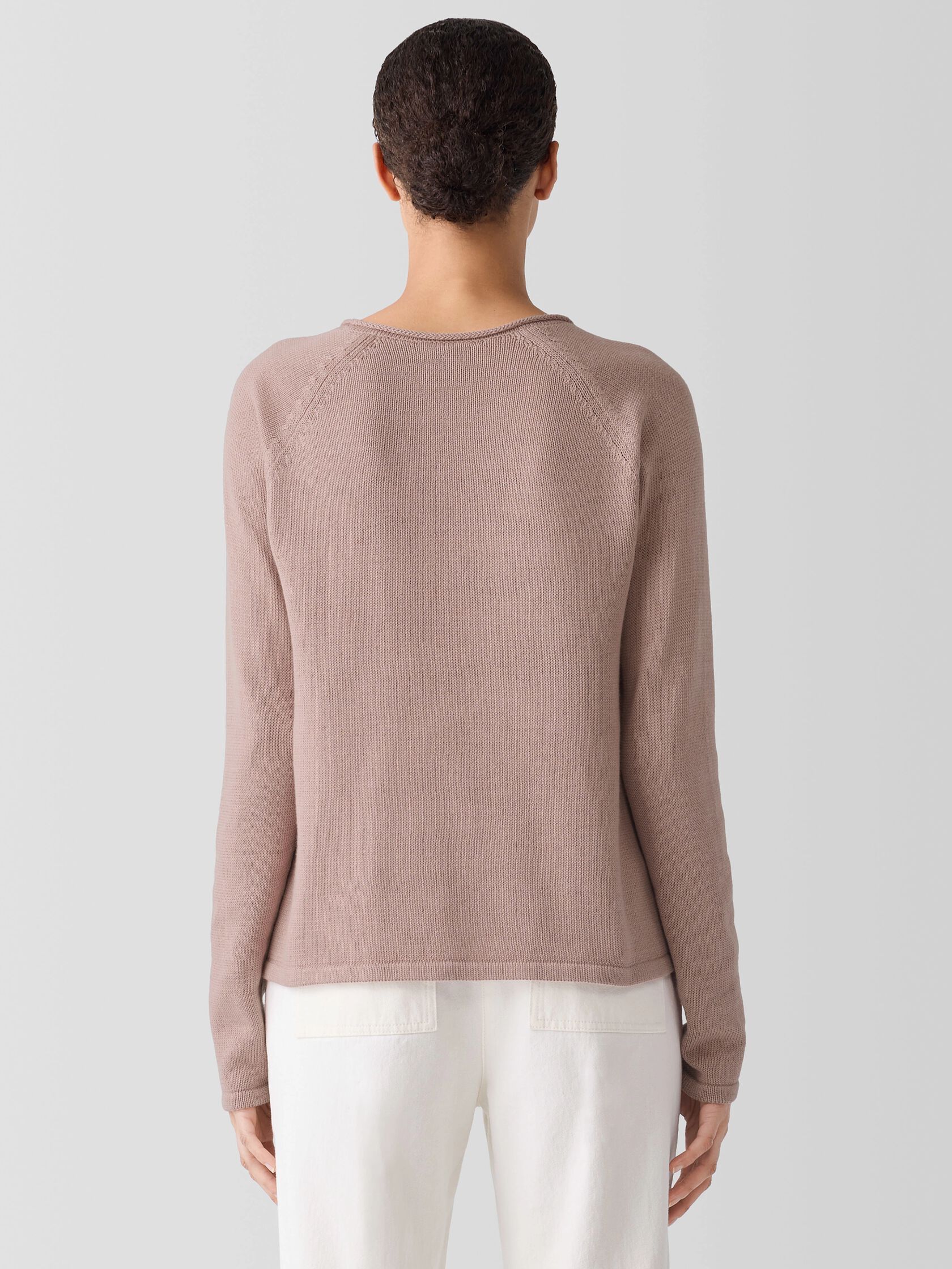 Peruvian Cotton Blend Crew Neck Top