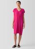 Silk Georgette Crepe V-Neck Dress