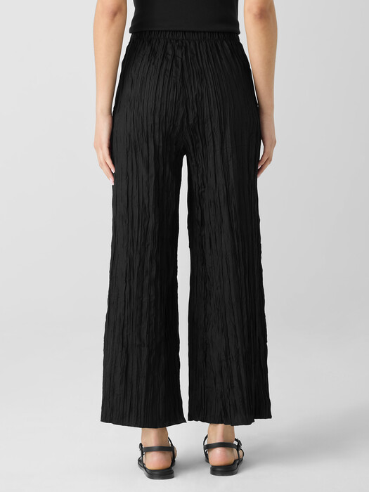 Crushed Silk Wide-Leg Pant