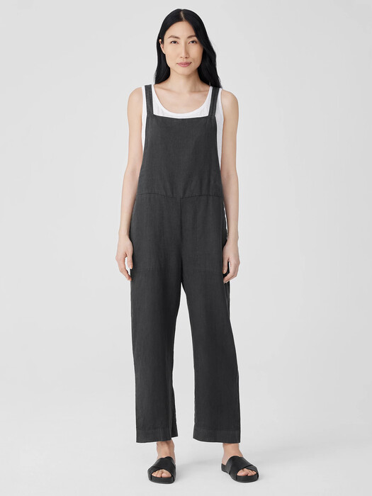Garment-Dyed Organic Linen Overalls