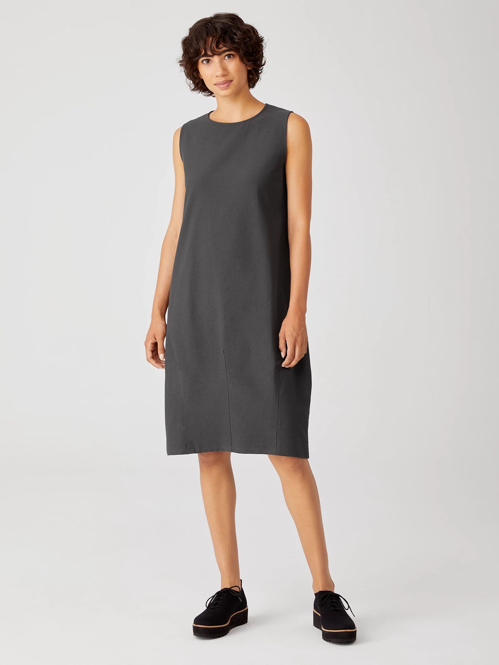 Washable Stretch Crepe Lantern Dress