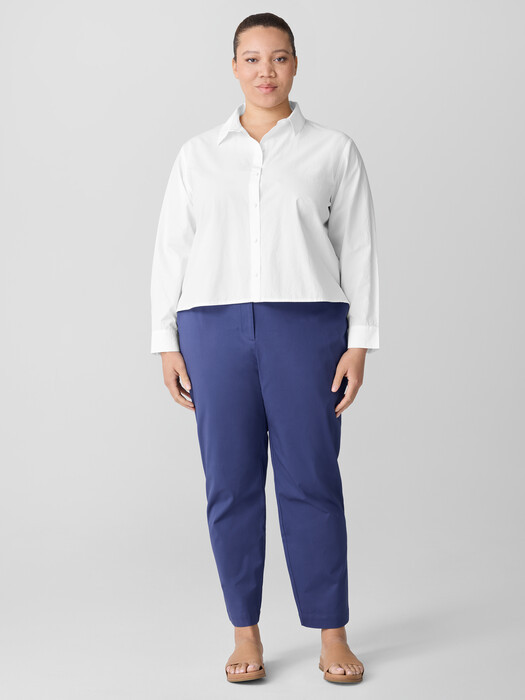 Stretch Cotton Twill Tapered Trouser Pant