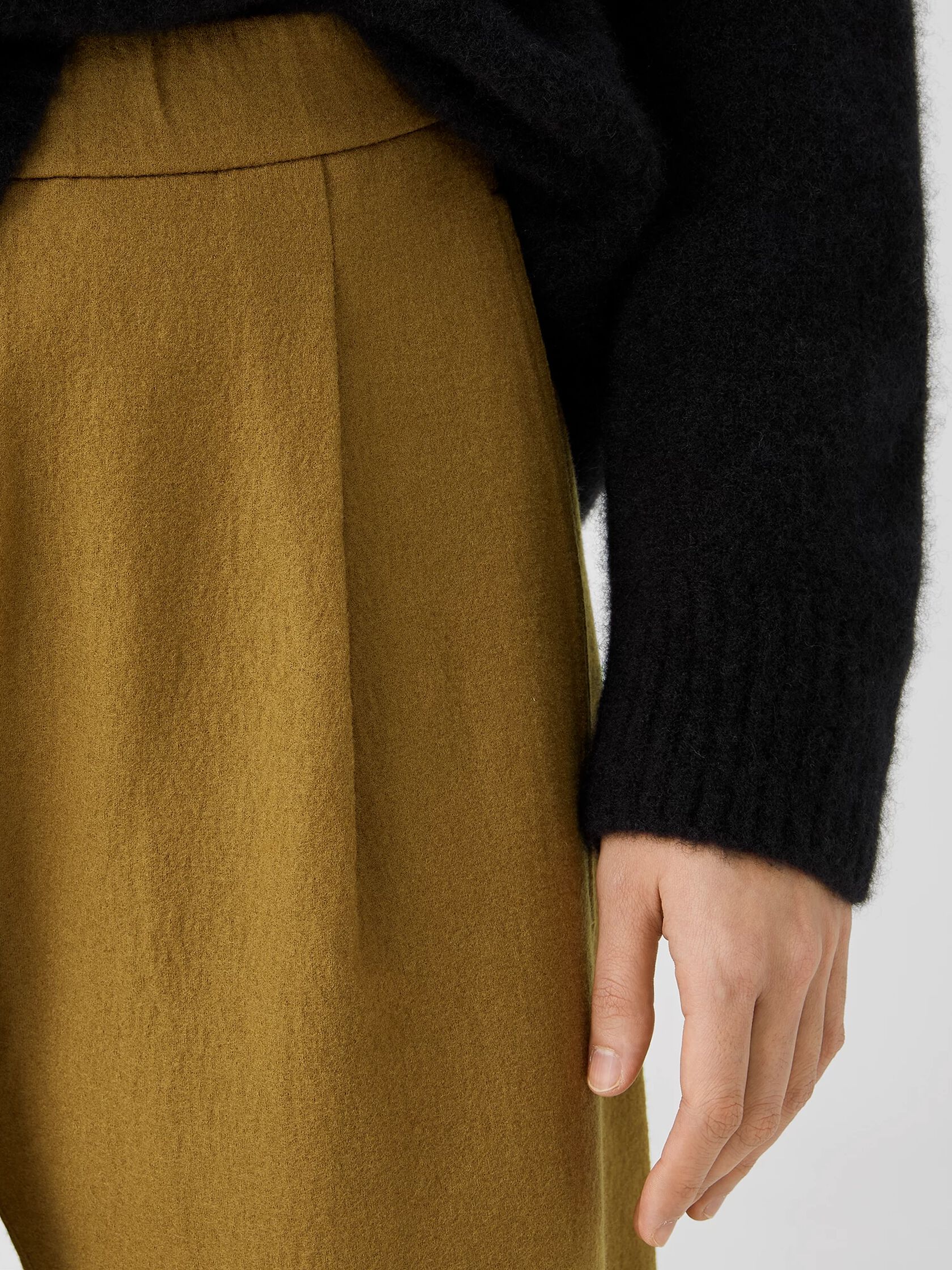 Boiled Wool Jersey Pleated Lantern Pant