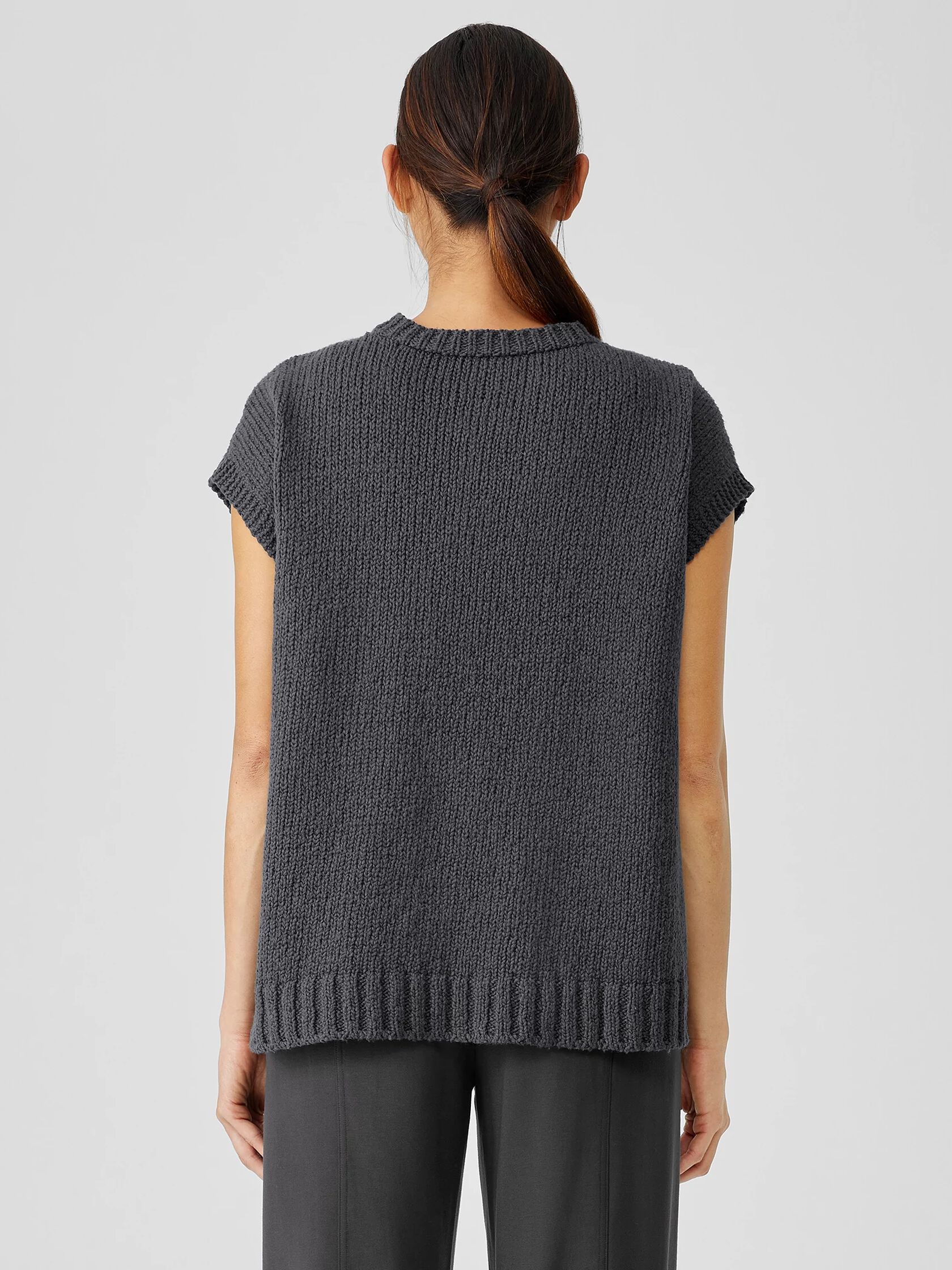 Peruvian Organic Cotton Crimp Crew Neck Top