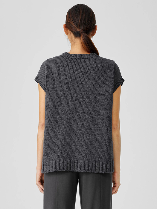 Peruvian Organic Cotton Crimp Crew Neck Top