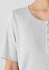 Mélange Organic Cotton Interlock Henley Sleep Top
