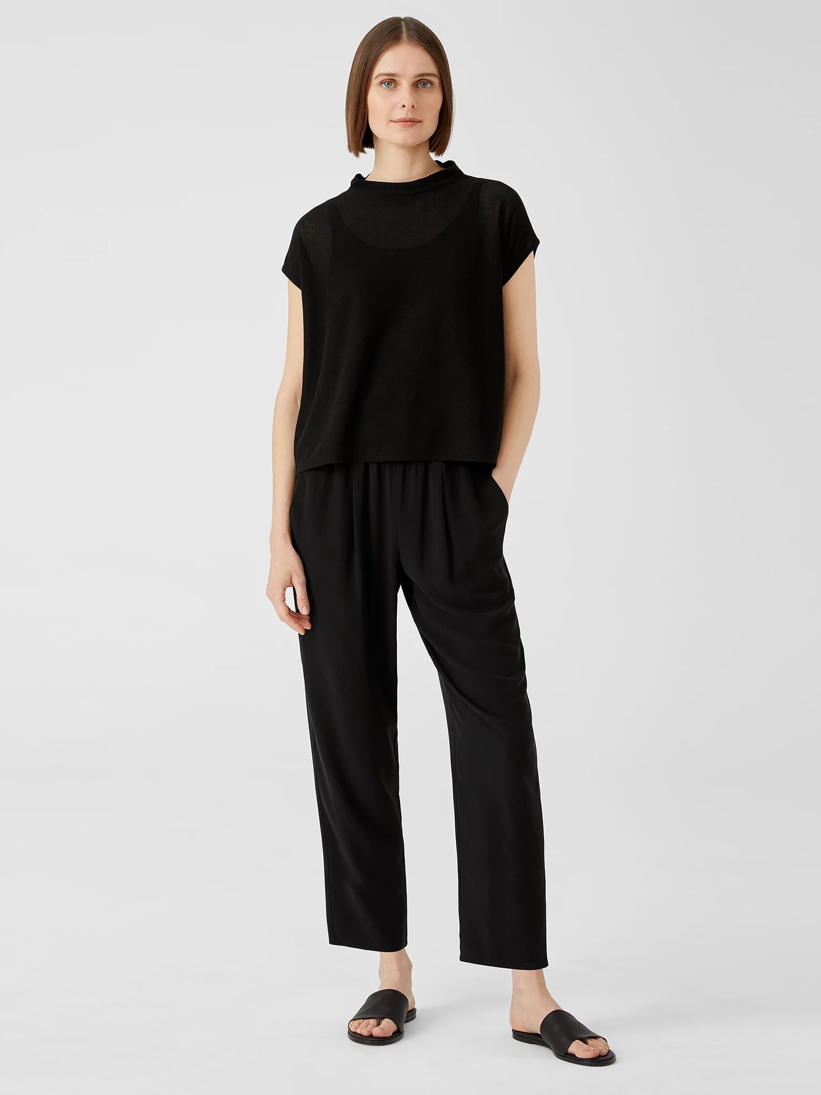 Silk Georgette Crepe Pleated Pant