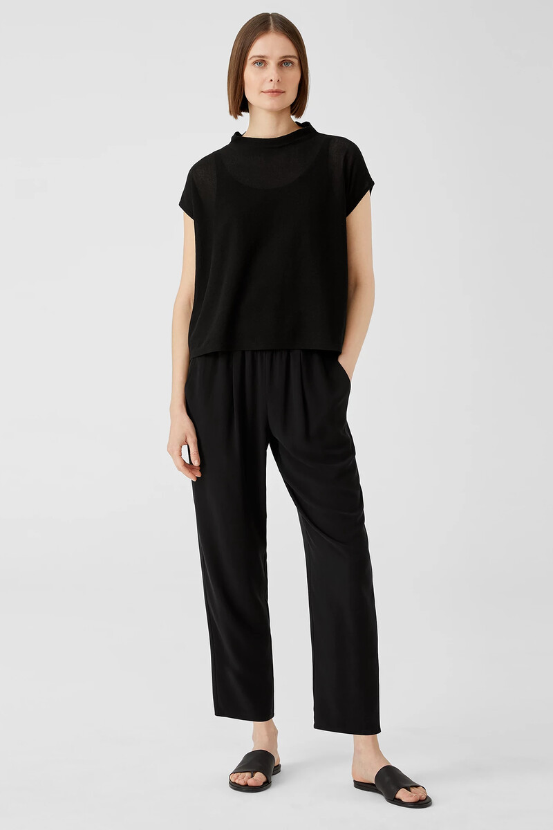 Silk Georgette Crepe Pleated Pant Silk Georgette Crepe Pleated Pant