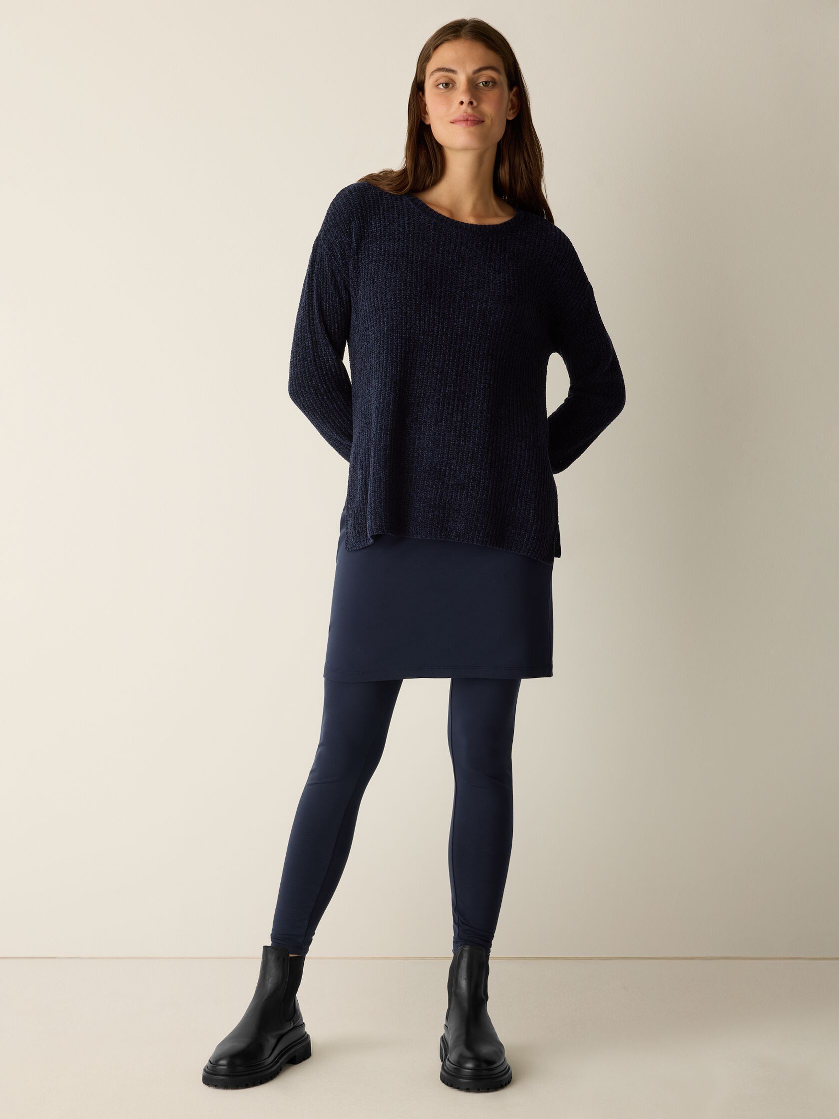 Stretch Jersey Knit Skirted Legging
