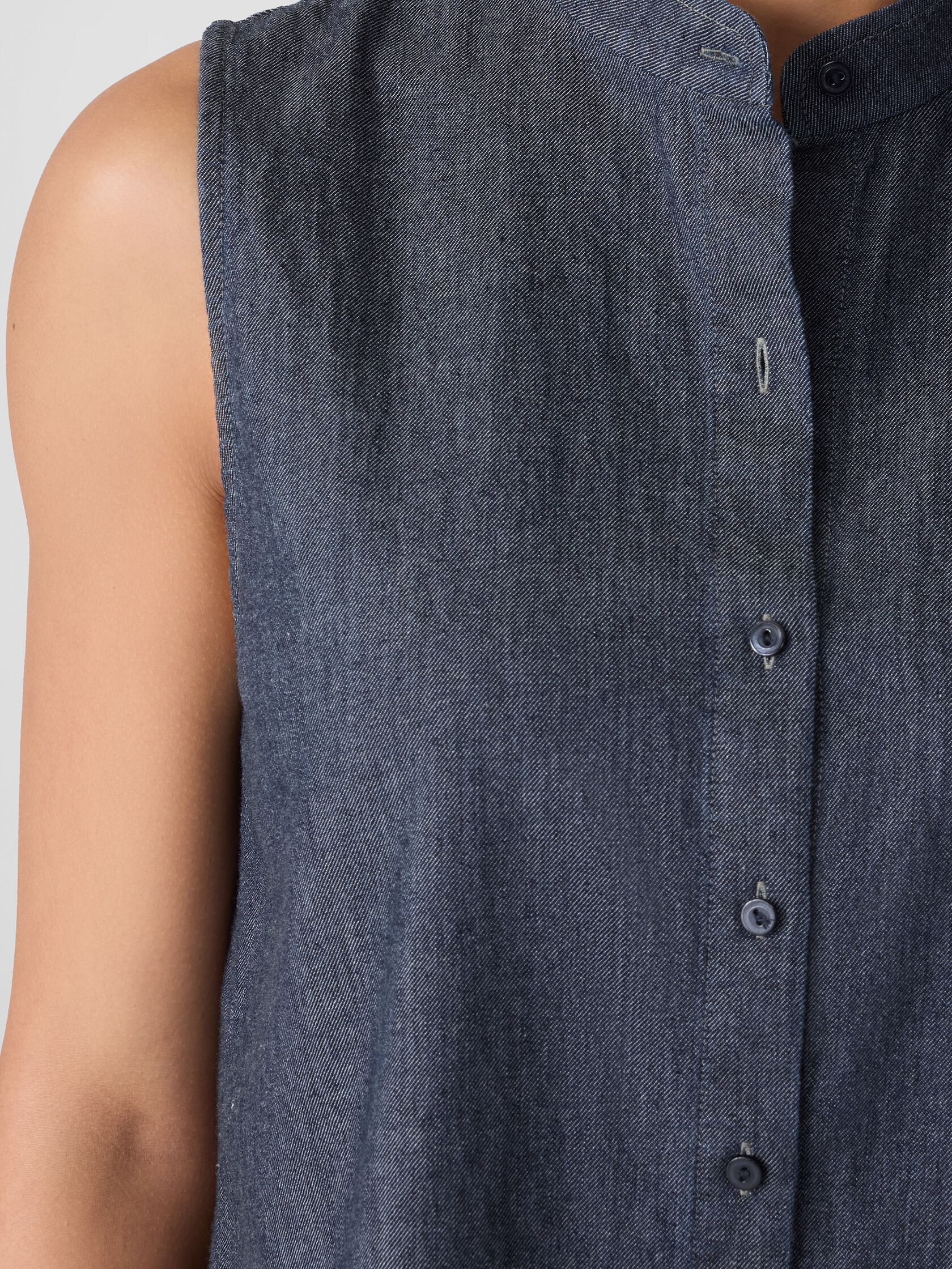 Airy Organic Cotton Twill Sleeveless Shirt