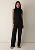 Washable Stretch Crepe Pintuck Wide Pant