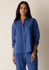 Washed Organic Linen D&eacute;lav&eacute; Band Collar Shirt