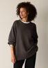 Cotton & Recycled Cashmere Crew Neck Long Top