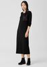 Stretch Jersey Knit Jewel Neck Dress