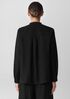 Woven Plissé Band Collar Shirt
