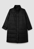 Eggshell Recycled Nylon Stand Collar Coat