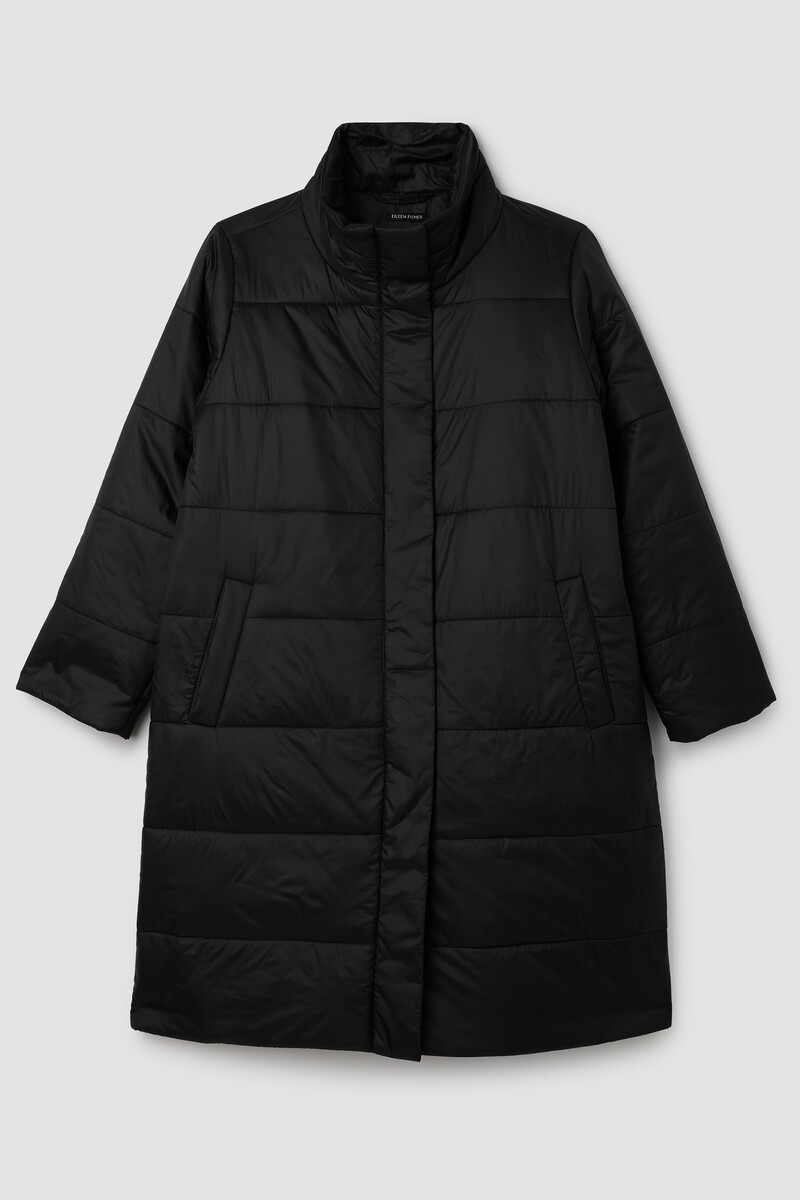 Eggshell Recycled Nylon Stand Collar Coat Eggshell Recycled Nylon Stand Collar Coat