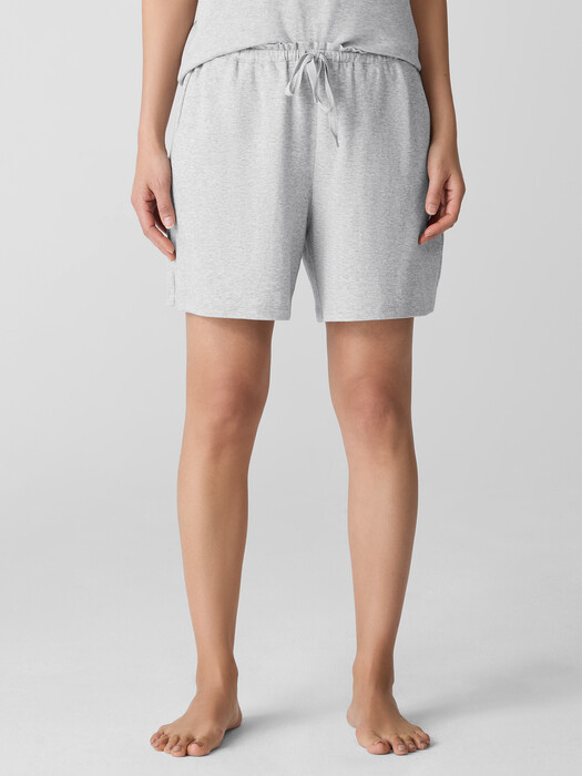 Mélange Organic Cotton Interlock Sleep Shorts