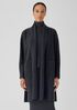 Lightweight Boiled Wool High Collar Coat in Regenerative Wool