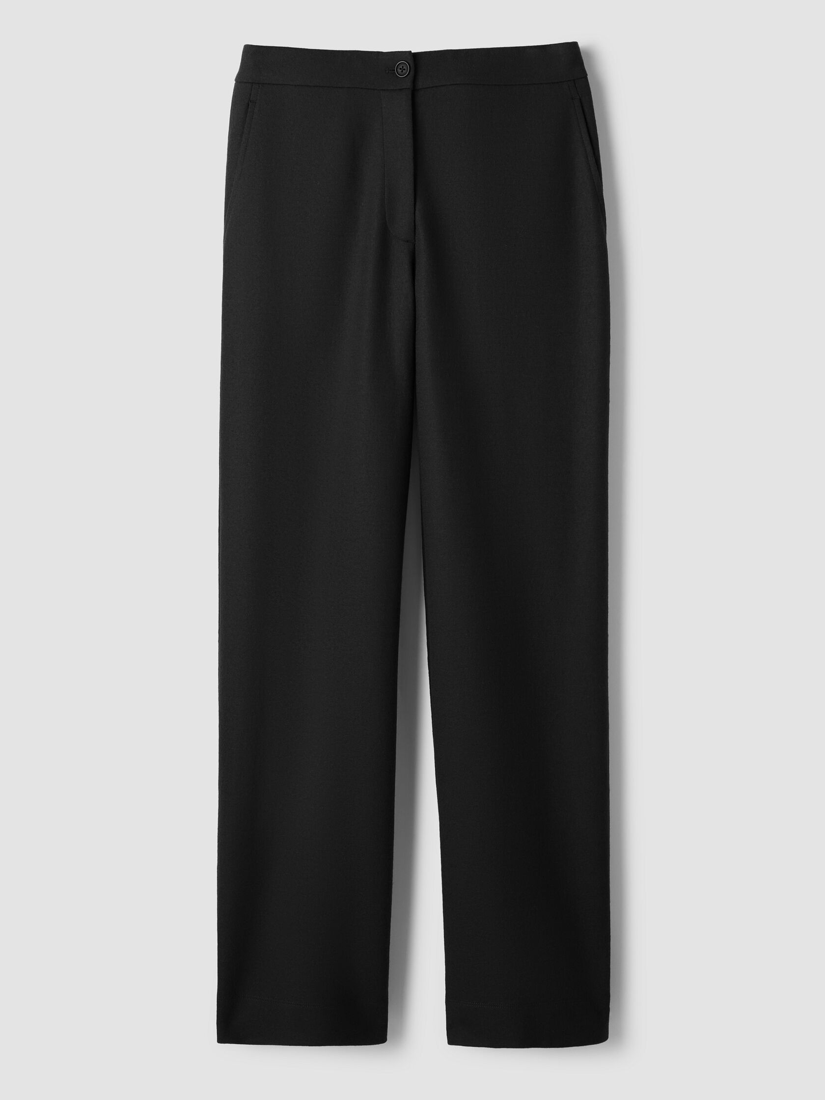 Felted Wool Jersey Full-Length Straight Trouser in Regenerative Wool
