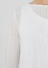 Crinkled Sheer Silk Georgette Bateau Neck Long Top
