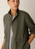 Slubby Organic Cotton Linen High Collar Jacket