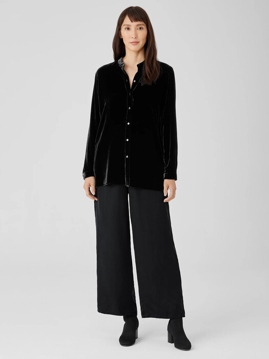 Sandwashed Cupro Wide-Leg Pant