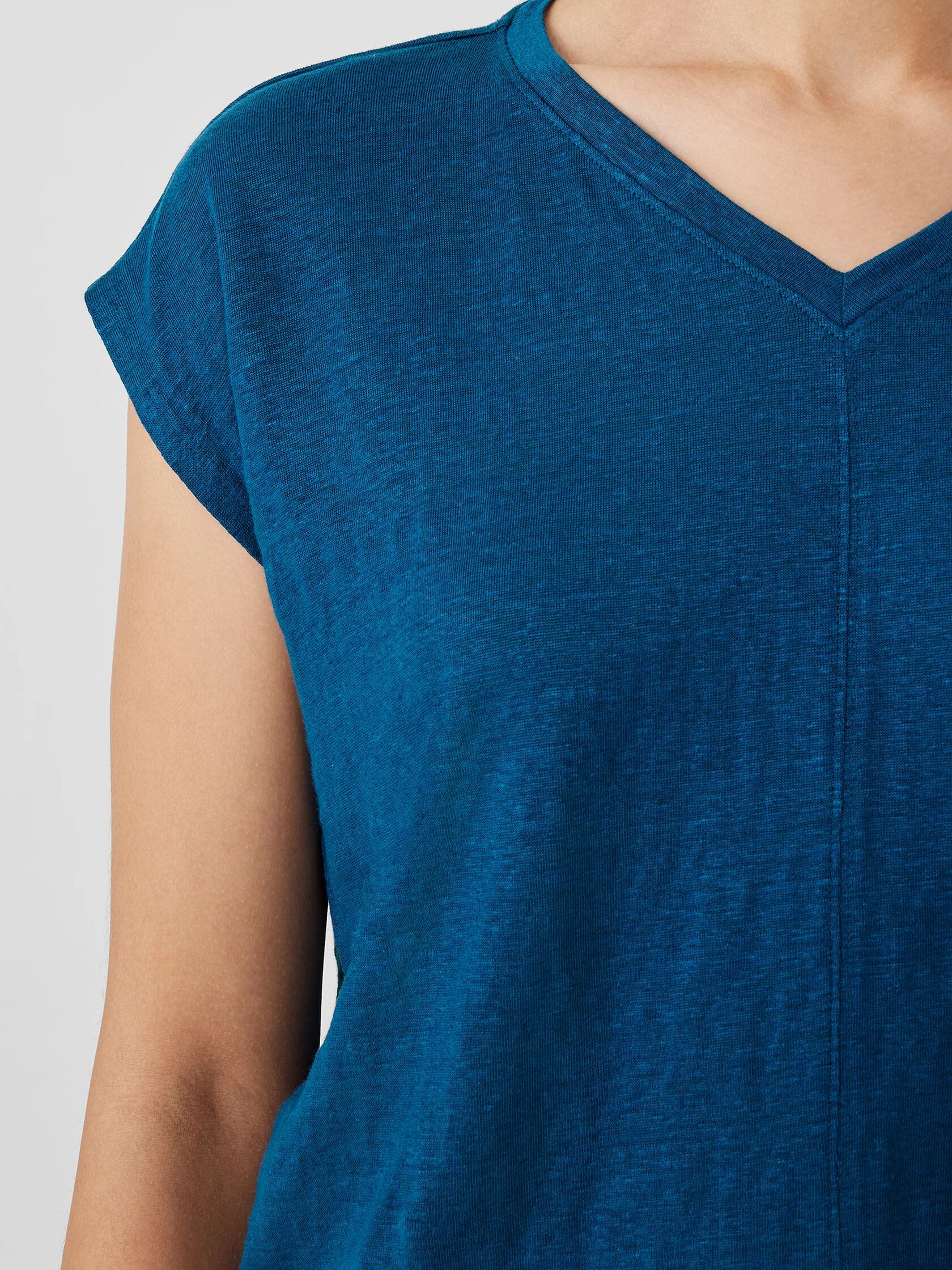 Organic Linen Jersey V-Neck Tee
