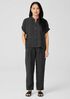 Puckered Organic Linen Short-Sleeve Shirt