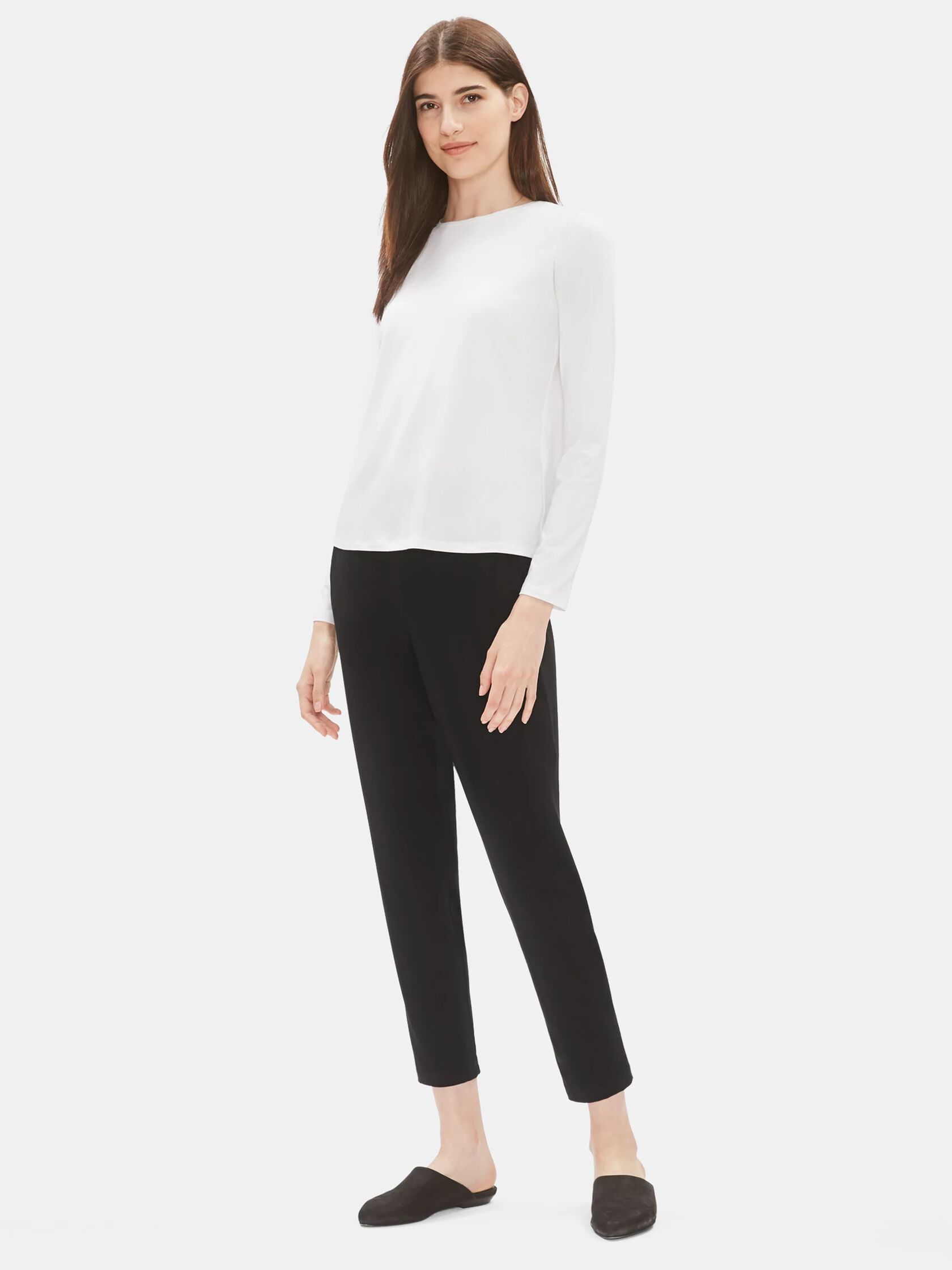 System Lightweight Viscose Jersey Crew Neck Top