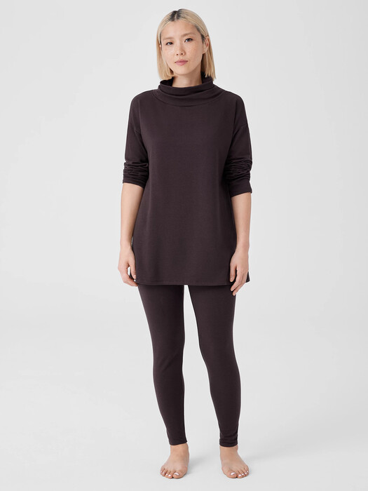 Cozy Brushed Terry Hug Funnel Neck Long Top