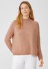 Organic Cotton Linen Slub Funnel Neck Top