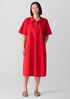 Washed Organic Cotton Poplin Split Neck Dress