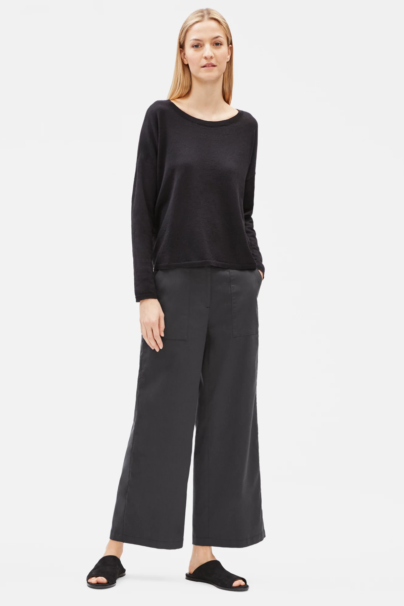 Organic Cotton Twill Wide Ankle Pant