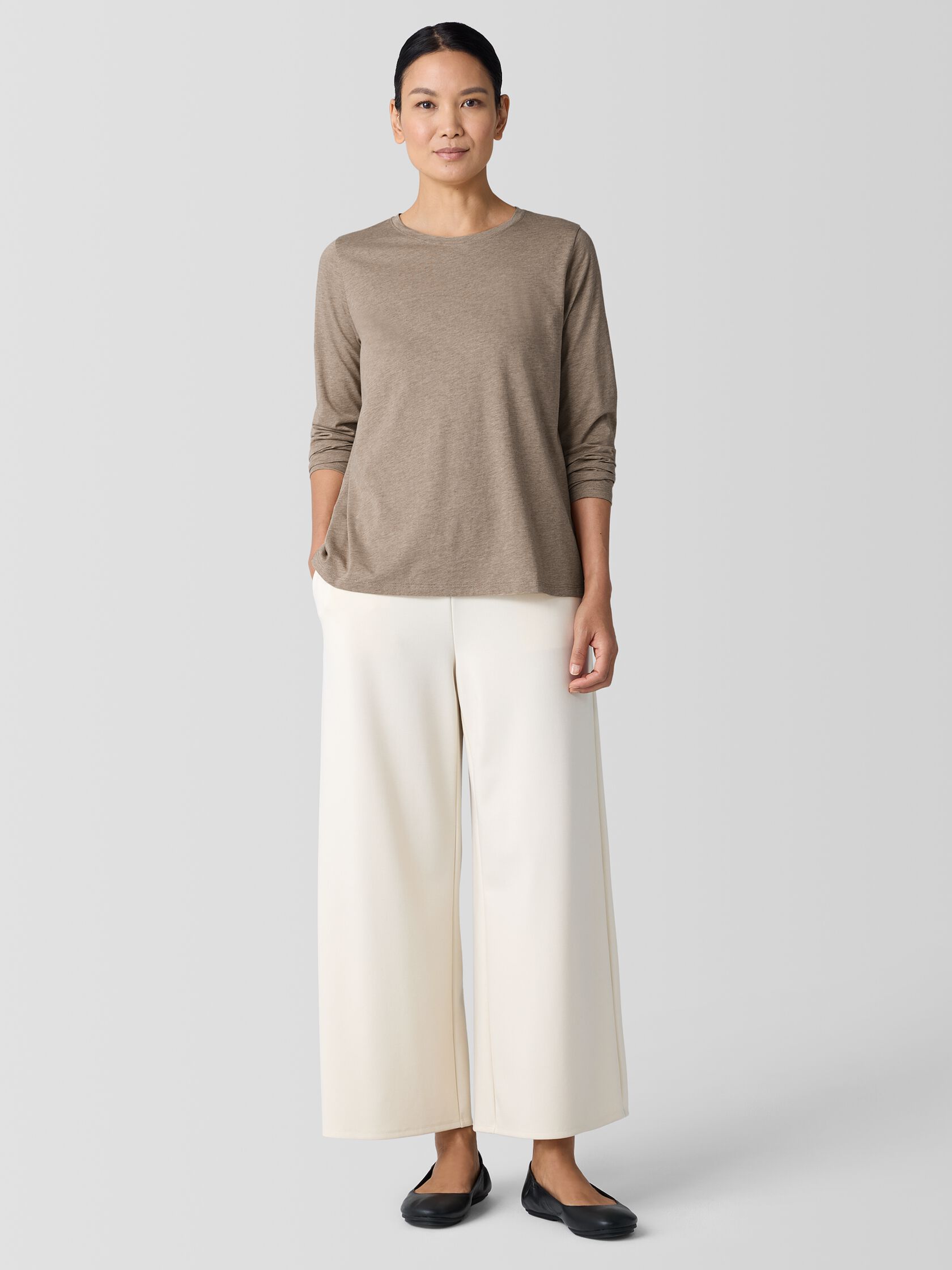 Mélange Fine Organic Cotton Jersey Long-Sleeve Tee