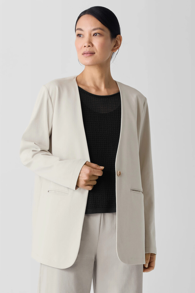 Cotton Blend Ponte V-Neck Blazer Cotton Blend Ponte V-Neck Blazer