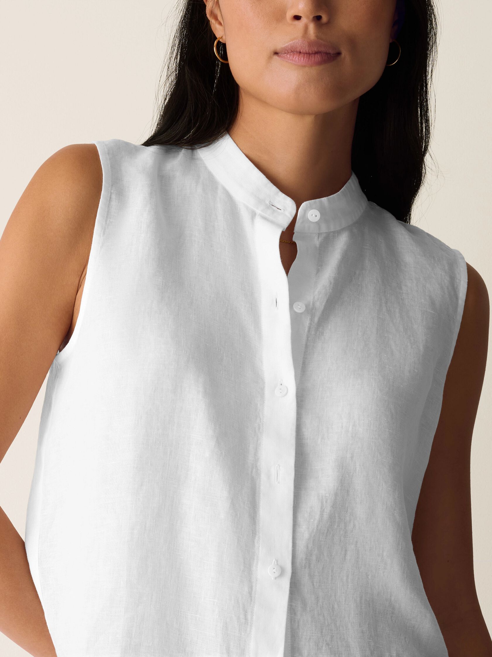 Organic Handkerchief Linen Sleeveless Shirt