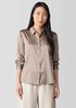 Stretch Silk Charmeuse Classic Collar Shirt