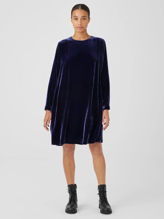 Velvet Crew Neck Dress