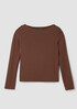 Fine Stretch Jersey Knit Bateau Neck Top