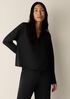 Cozy Brushed Terry Hug Split Neck Top