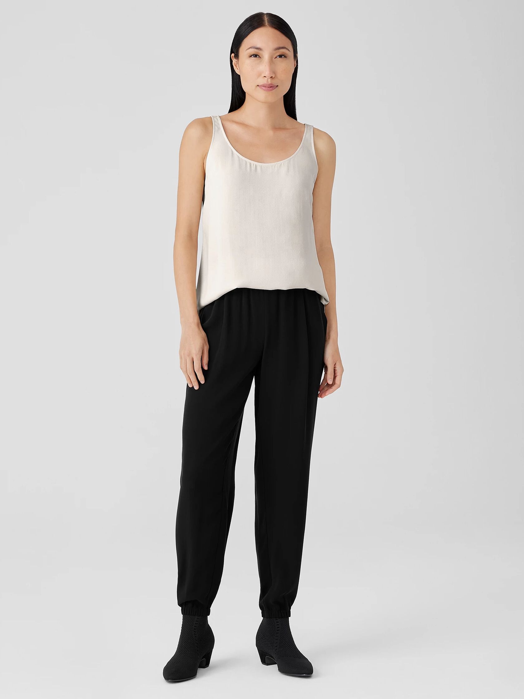 Silk Georgette Crepe Jogger Pant