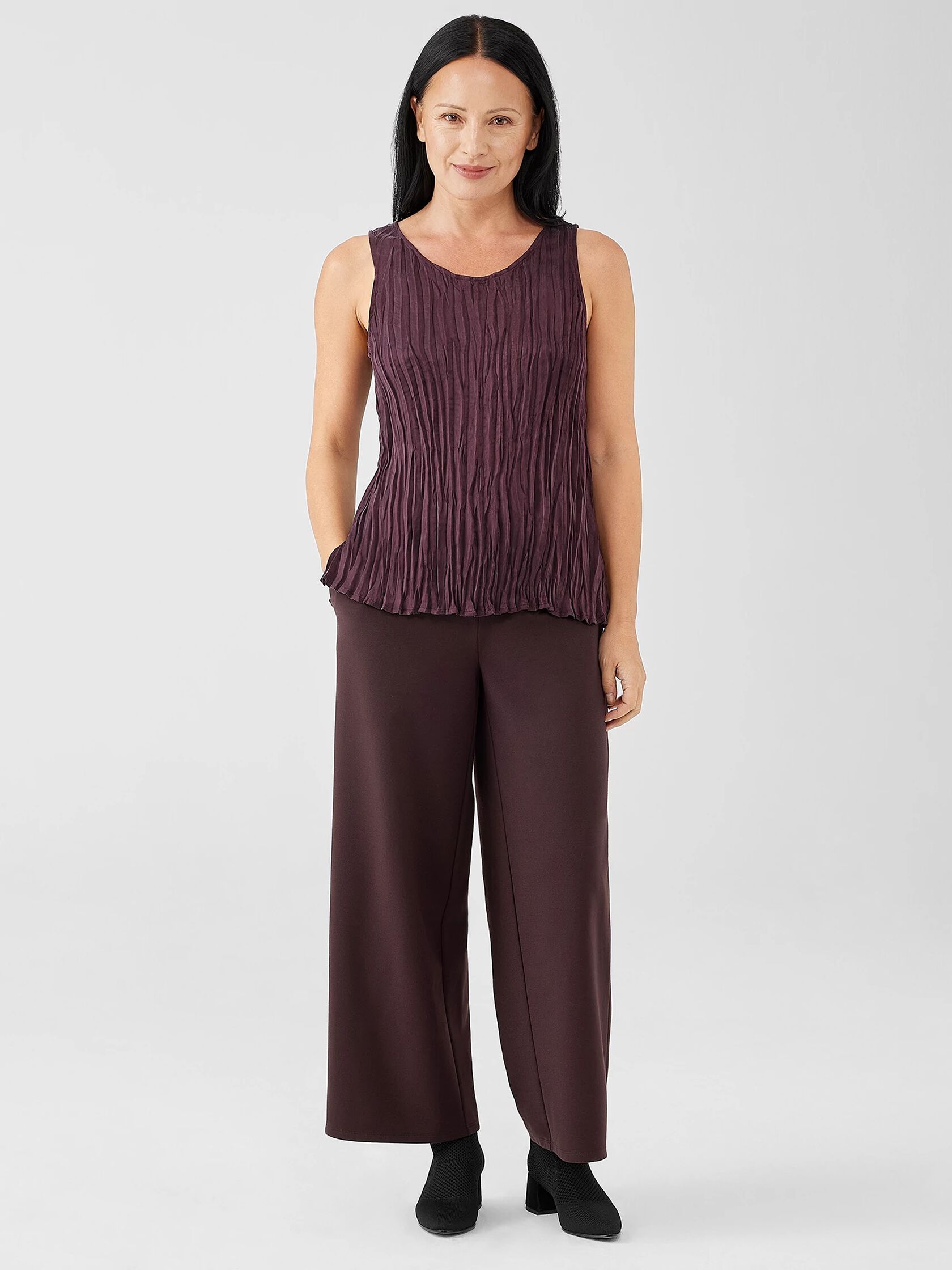 Crushed Cupro Scoop Neck Tank